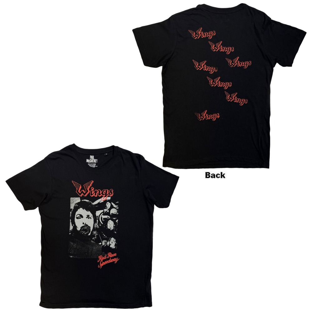 Paul McCartney - Wings Collage Mens Tshirt - Black